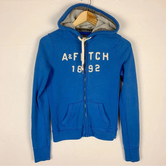 Abercrombie & Fitch Tops - Abercrombie & Fitch Blue Y2K Zip Up Hoodie Sweatshirt